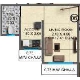 1 RK Flats Floor Plan - Carpet Area - 233 Sq.Ft.