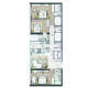 3 BHK Flats Floor Plan - Carpet Area : 1343 sq.ft