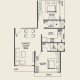 2 BHK Flats Floor Plan - Carpet Area : 646 sq.ft