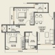 2 BHK Flats Floor Plan - Carpet Area : 653 sq.ft
