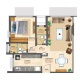 1 BHK Flats Floor Plan - Carpet Area : 438 sq.ft