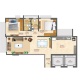 2 BHK Flats Floor Plan - Carpet Area : 550 sq.ft