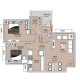 2 BHK Flats Floor Plan - Carpet Area : 577 sq.ft
