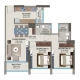 2 BHK Flats Floor Plan - Carpet Area : 653 sq.ft