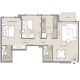 2 BHK Flats Floor Plan - Carpet Area : 750 sq.ft