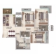 3 BHK Flats Floor Plan - Carpet Area : 1022 sq.ft