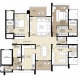 3 BHK Flats Floor Plan - Carpet Area : 1645 sq.ft