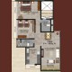 2 BHK Flats Floor Plan - Carpet Area : 738 sq.ft