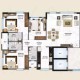 3 BHK Flats Floor Plan - Carpet Area : 1225 sq.ft