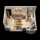 1 RK Flats Floor Plan - Carpet Area : 217 sq.ft