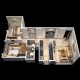 2 BHK Flats Floor Plan - Carpet Area : 600 sq.ft
