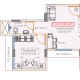1 BHK Flats Floor Plan - Carpet Area : 378 sq.ft