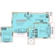 2 BHK Flats Floor Plan - Carpet Area : 466 sq.ft