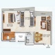 2 BHK Flats Floor Plan - Carpet Area : 626 sq.ft