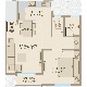 1 BHK Flats Floor Plan - Carpet Area : 504  Sq.ft