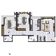 2 BHK Flats Floor Plan - Carpet Area : 560 sq.ft