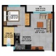 1 BHK Flats Floor Plan - Super Built-Up Area - 400 sq ft