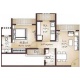 1 BHK Flats Floor Plan - Builtup Area : 730  Sq.ft