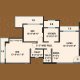 2 BHK Flats Floor Plan - Carpet Area : 612.78  Sq.ft