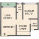 1 BHK Flats Floor Plan - Carpet Area : 482  Sq.ft