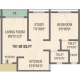 1 BHK Flats Floor Plan - Carpet Area : 707  Sq.ft